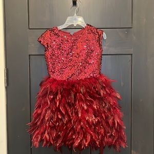 Chasing Fireflies Sequin and Feather Dress Size 8! SO CUTE! Like new!